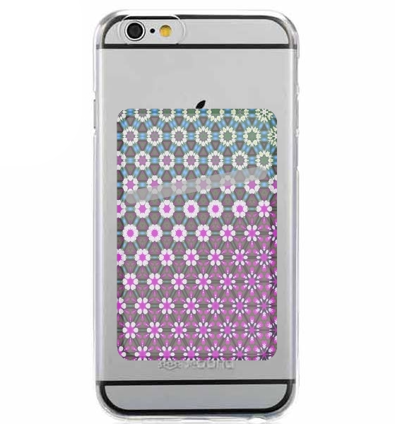  Abstract bright floral geometric pattern teal pink white para Slot Card