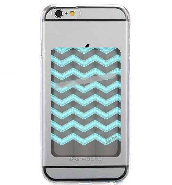  Blue Glitter Chevron para Slot Card