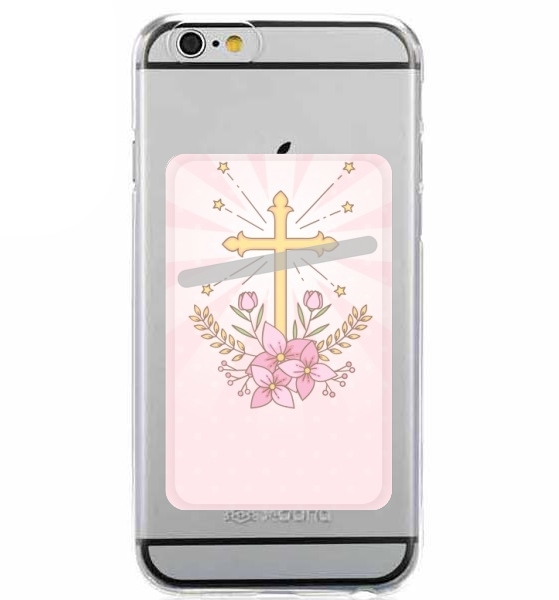  Communion cross with flowers girl para Slot Card