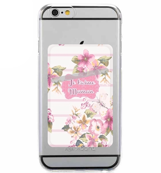  Pink floral Marinière - Je t'aime Maman para Slot Card