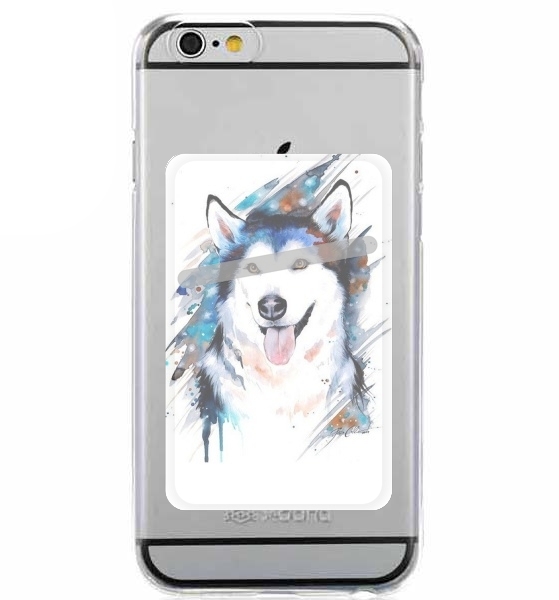   siberian husky watercolor para Slot Card