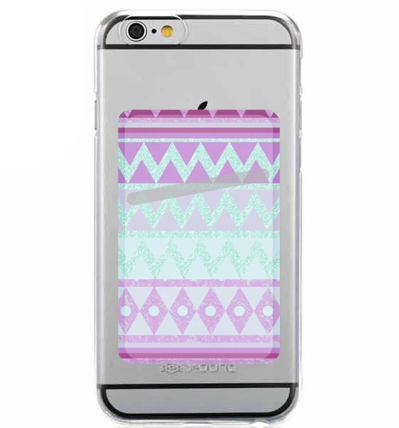  Tribal Chevron in pink and mint glitter para Slot Card