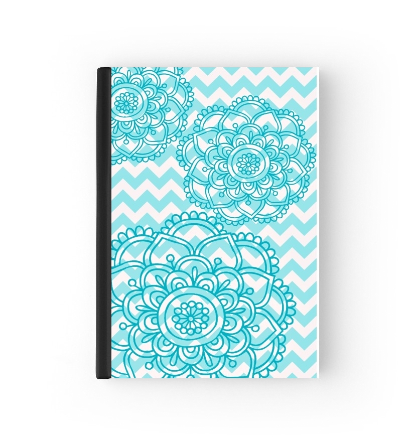  aqua chevrons and flowers para Personalizable calendario escolar