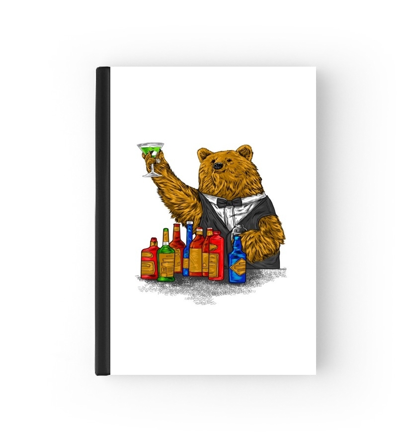  Bartender Bear para cubierta de pasaporte