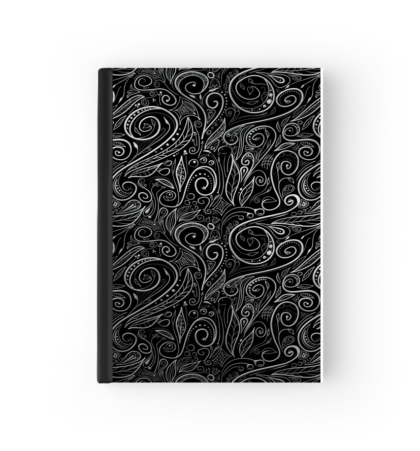  Black Silver Damasks para Personalizable calendario escolar