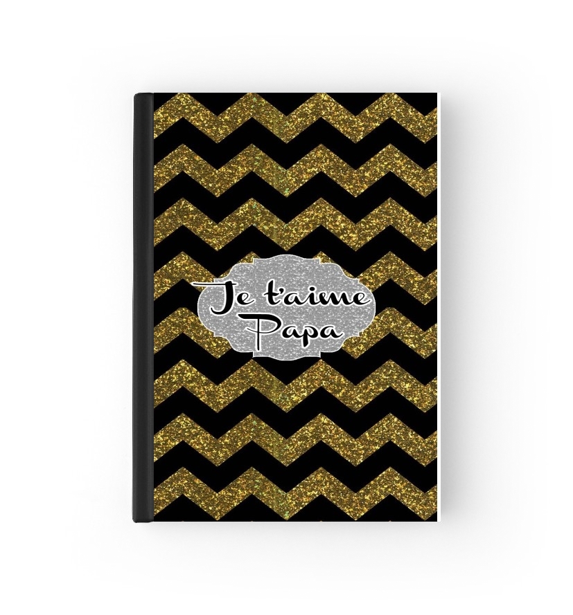  chevron Or et Noir - Je t'aime Papa para Personalizable calendario escolar