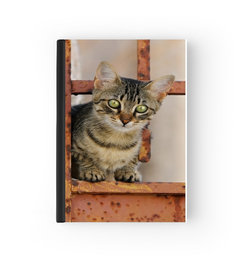  Cute kitten on a rusty iron door  para Personalizable calendario escolar