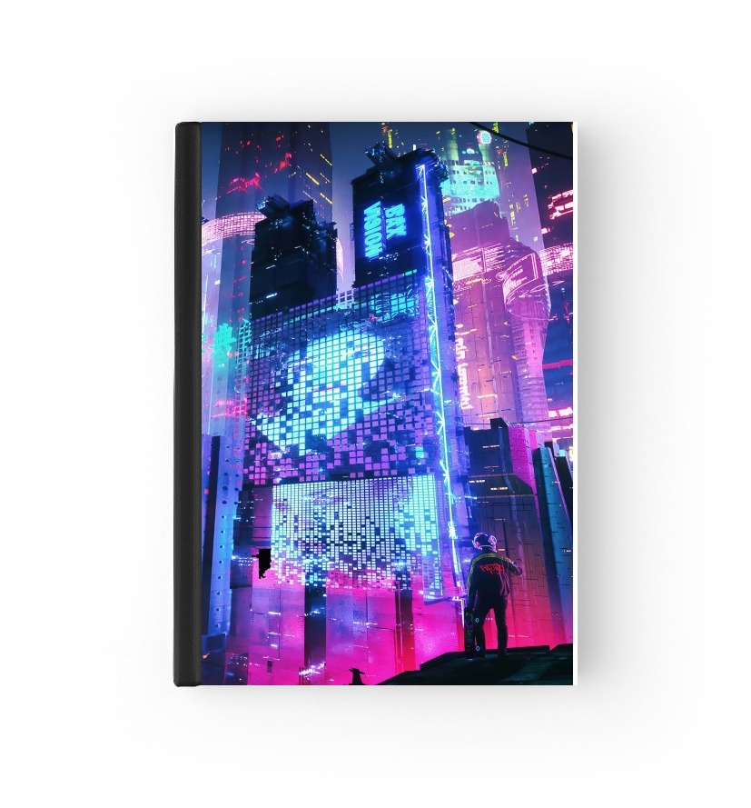  Cyberpunk city night art para Personalizable calendario escolar