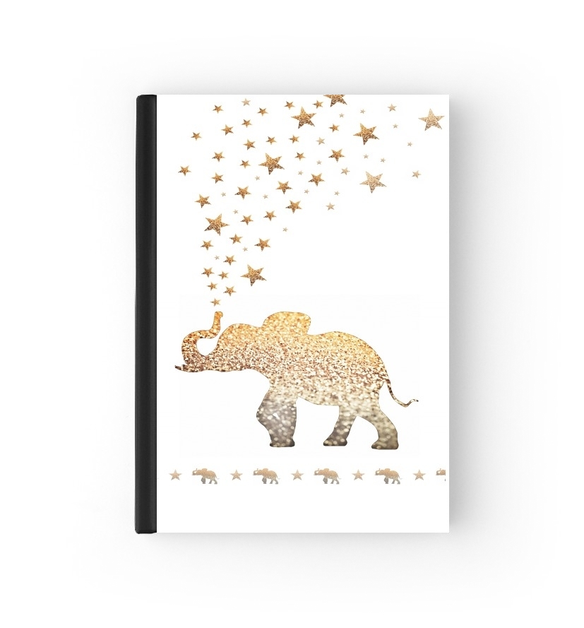  Gatsby Gold Glitter Elephant para cubierta de pasaporte