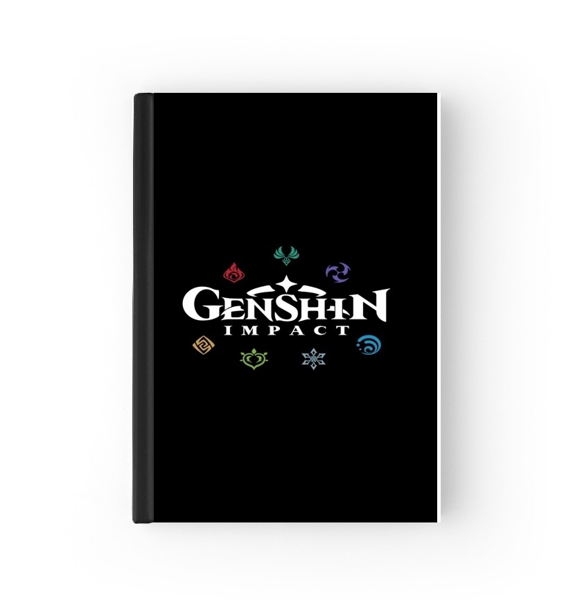  Genshin impact elements para cubierta de pasaporte