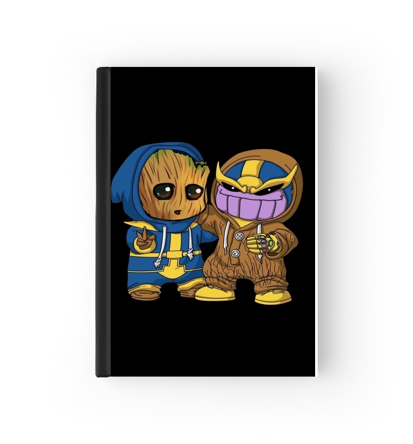  Groot x Thanos para cubierta de pasaporte