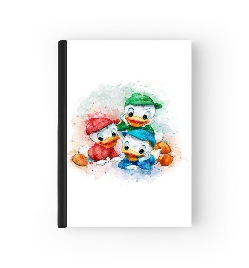  Huey Dewey and Louie watercolor art para cubierta de pasaporte