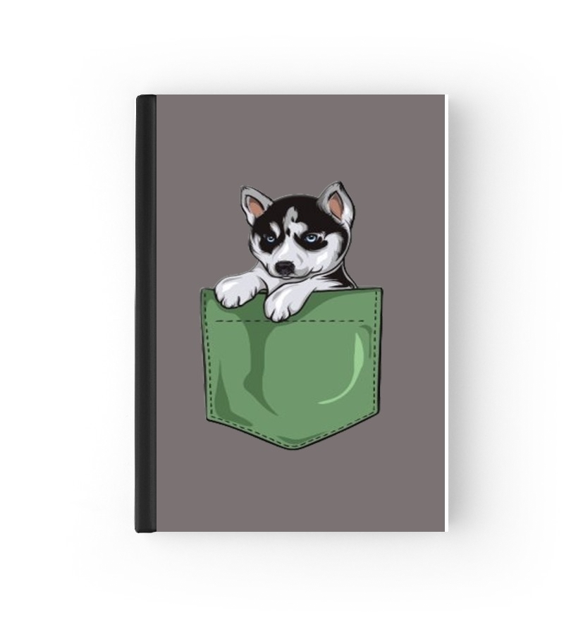  Husky Dog in the pocket para cubierta de pasaporte