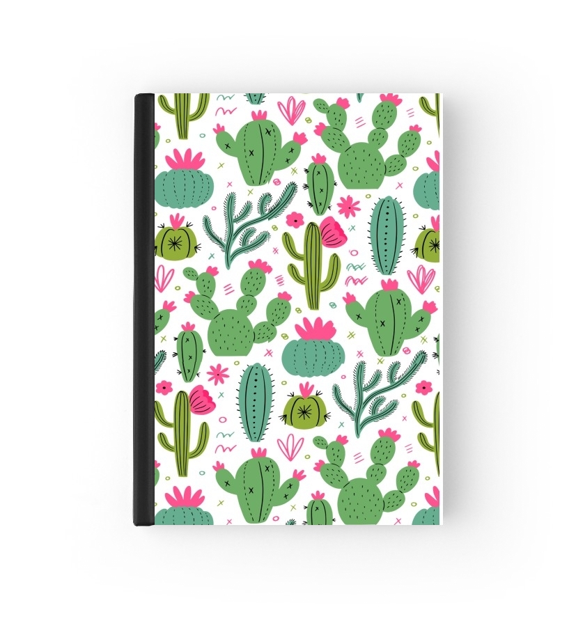  Minimalist pattern with cactus plants para cubierta de pasaporte