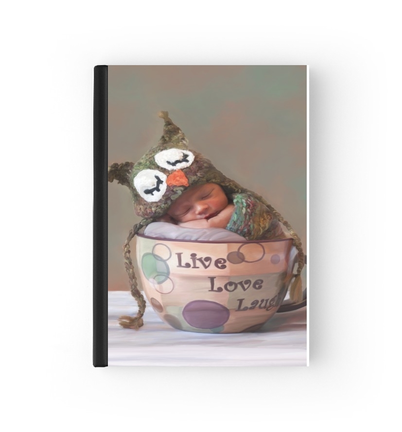  Painting Baby With Owl Cap in a Teacup para Personalizable calendario escolar