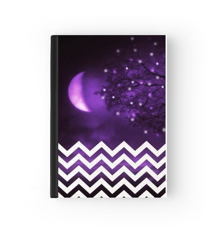  Purple moon chevron para cubierta de pasaporte