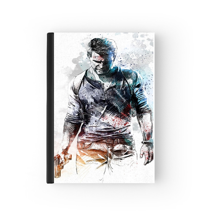  Uncharted Nathan Drake Watercolor Art para cubierta de pasaporte