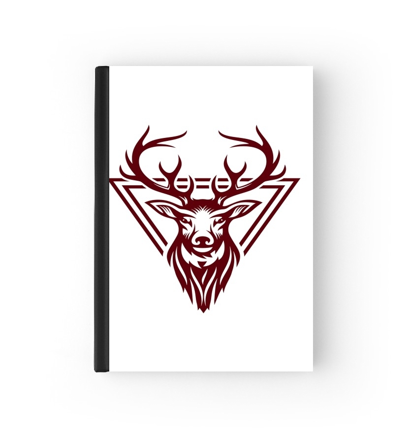  Vintage deer hunter logo para cubierta de pasaporte