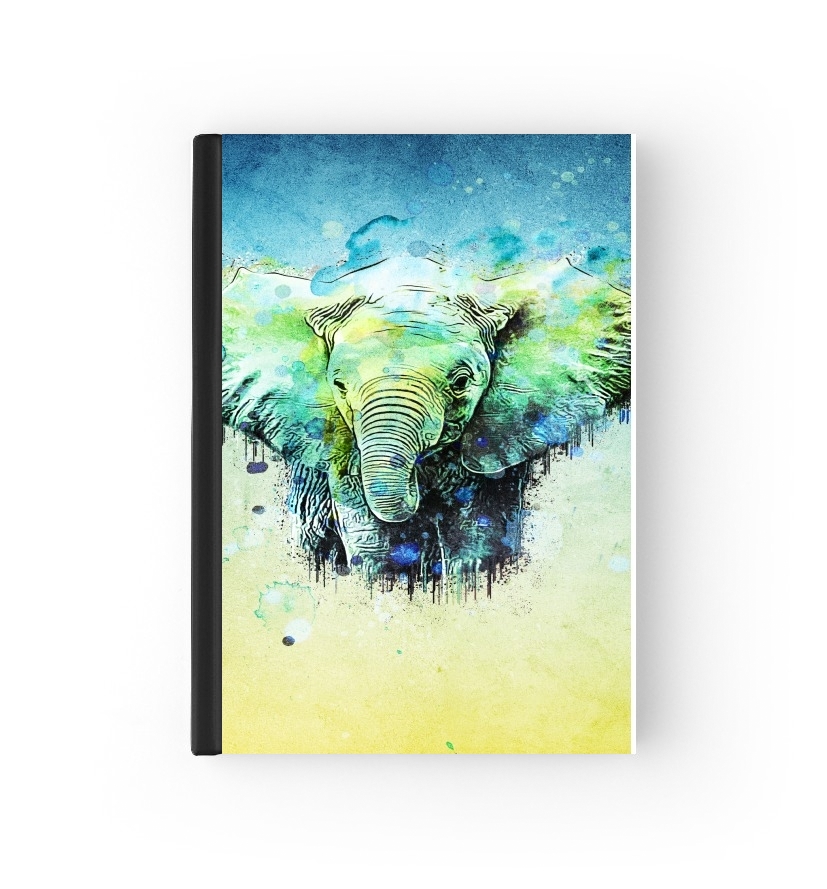  watercolor elephant para cubierta de pasaporte