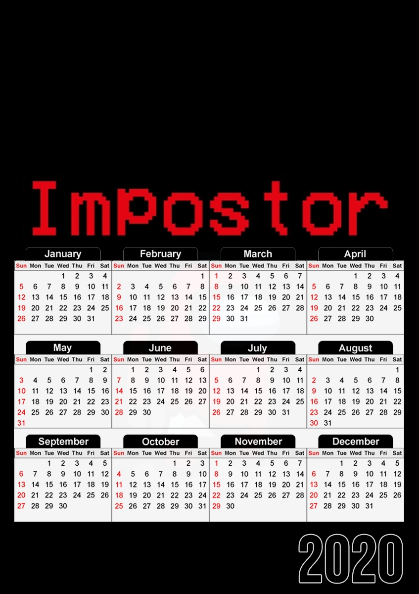   Impostor Among Us para A3 Photo Calendar 30x43cm