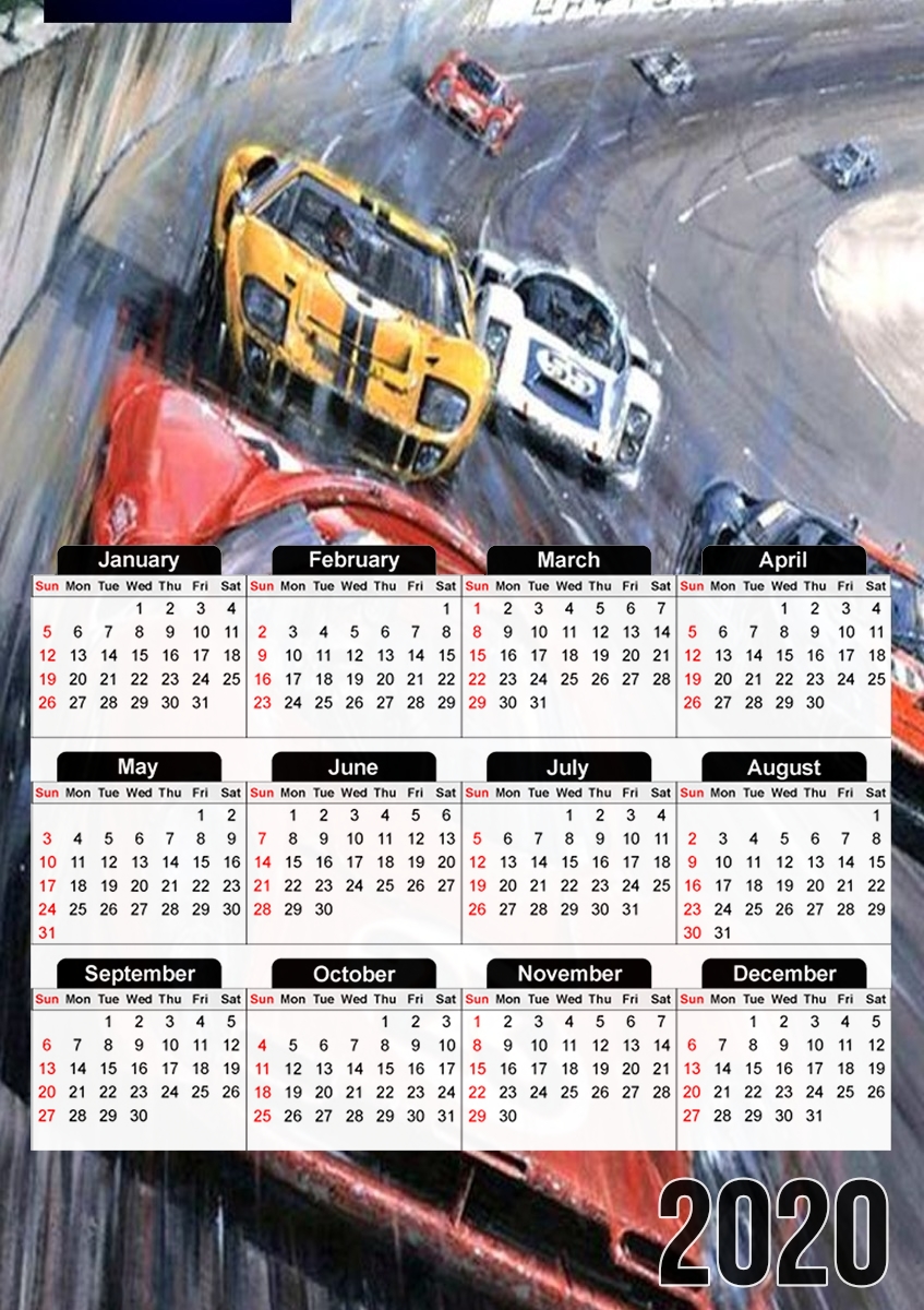  24h du mans para A3 Photo Calendar 30x43cm