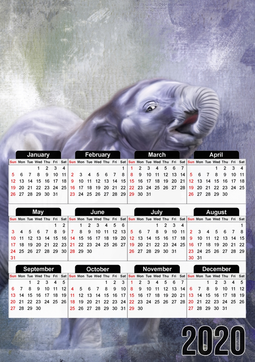  A cute baby elephant para A3 Photo Calendar 30x43cm