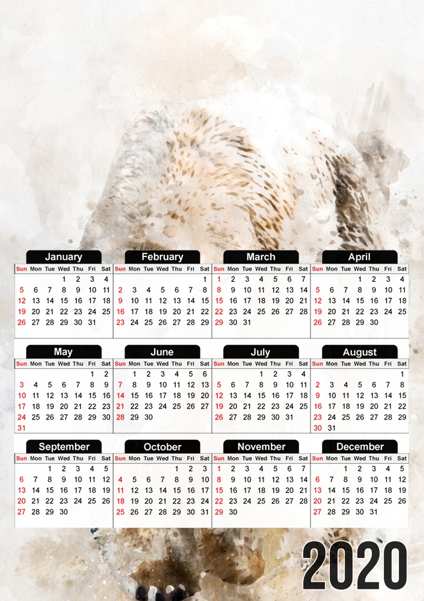  Abstract watercolor polar bear para A3 Photo Calendar 30x43cm