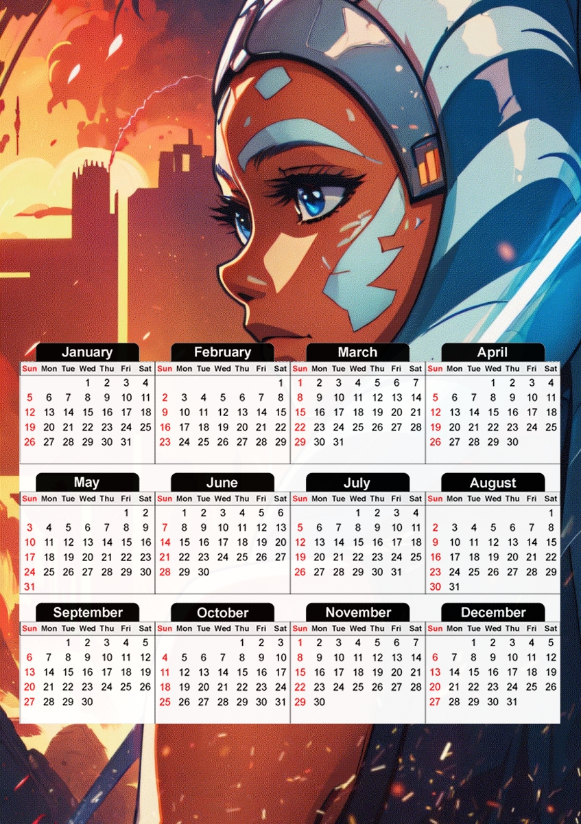  Ahsoka  para A3 Photo Calendar 30x43cm