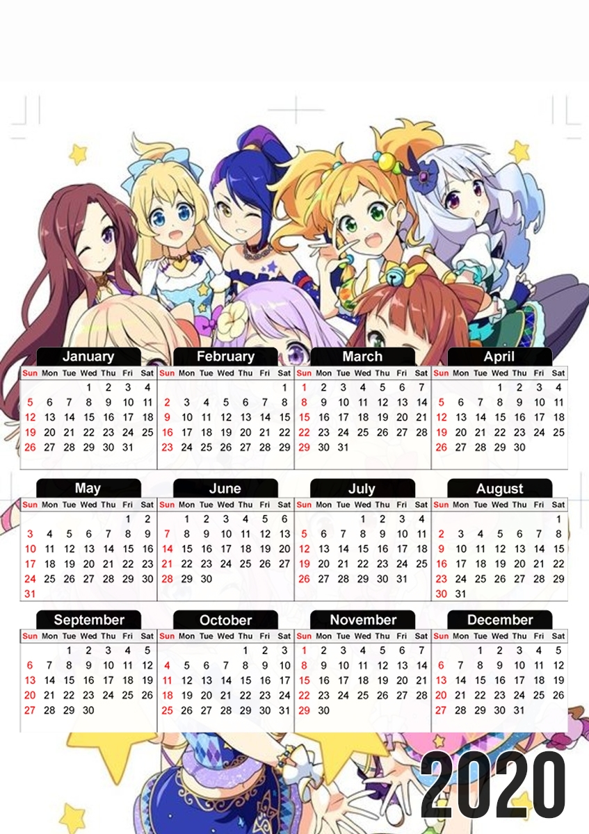  Aikatsu be an idol para A3 Photo Calendar 30x43cm