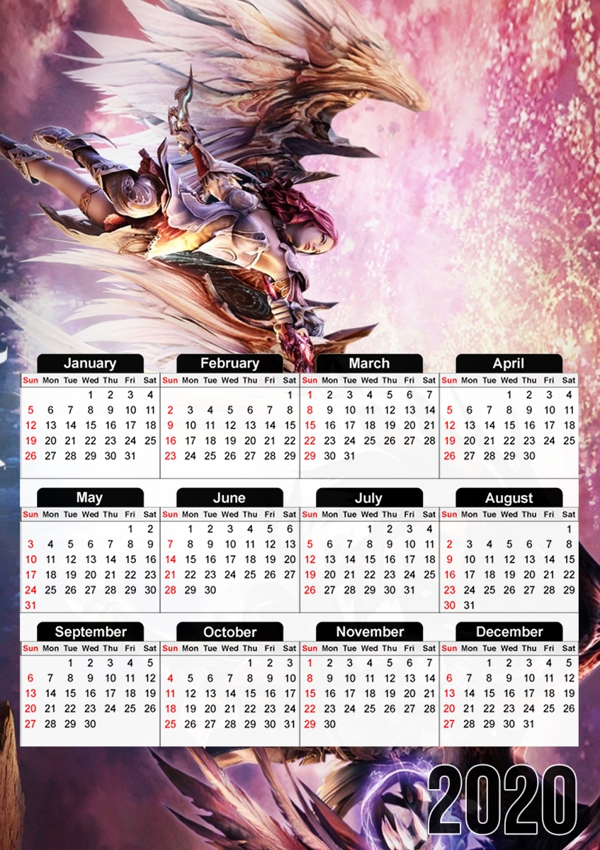  Aion Angel x Daemon para A3 Photo Calendar 30x43cm