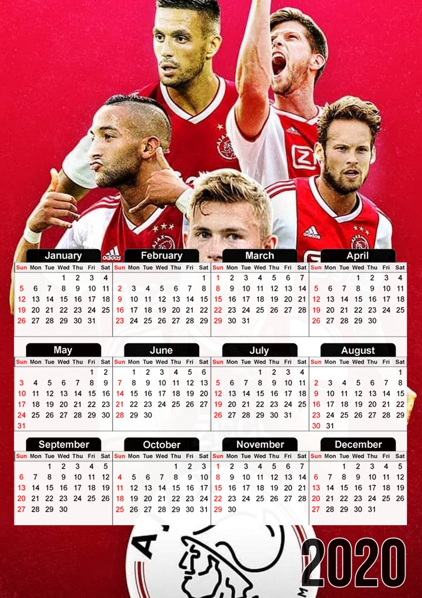  Ajax Legends 2019 para A3 Photo Calendar 30x43cm