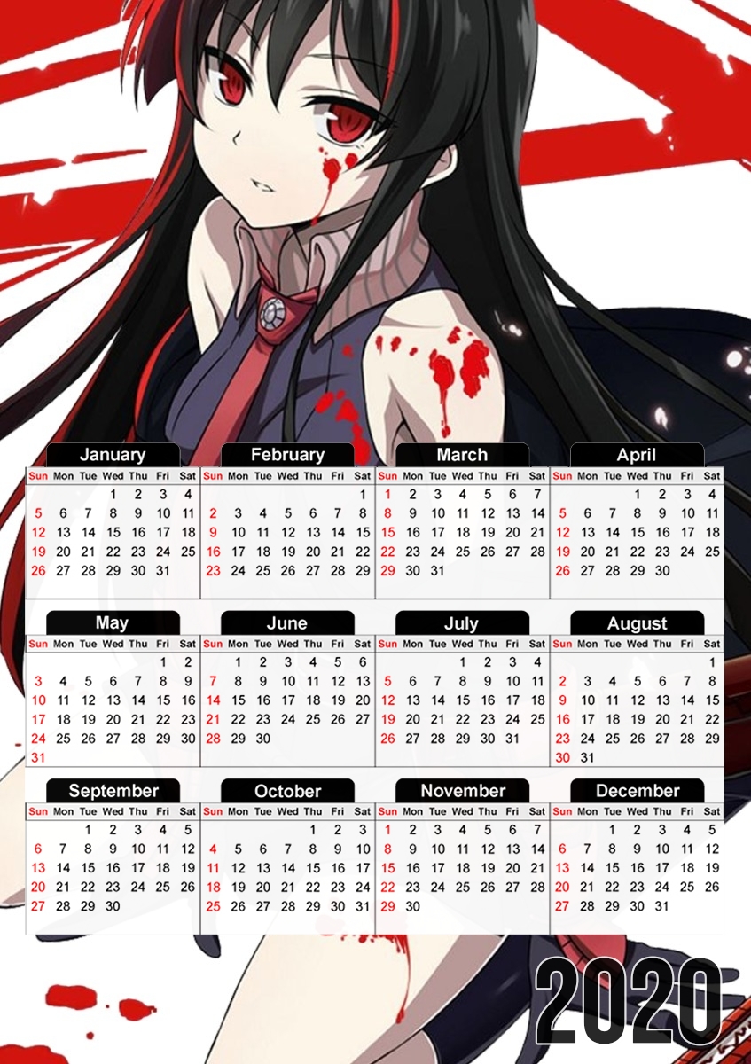  akame ga kill para A3 Photo Calendar 30x43cm