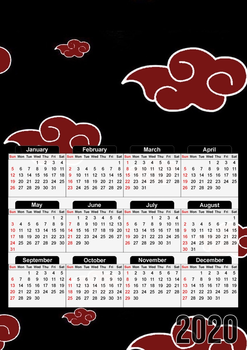  Akatsuki Cloud REd para A3 Photo Calendar 30x43cm