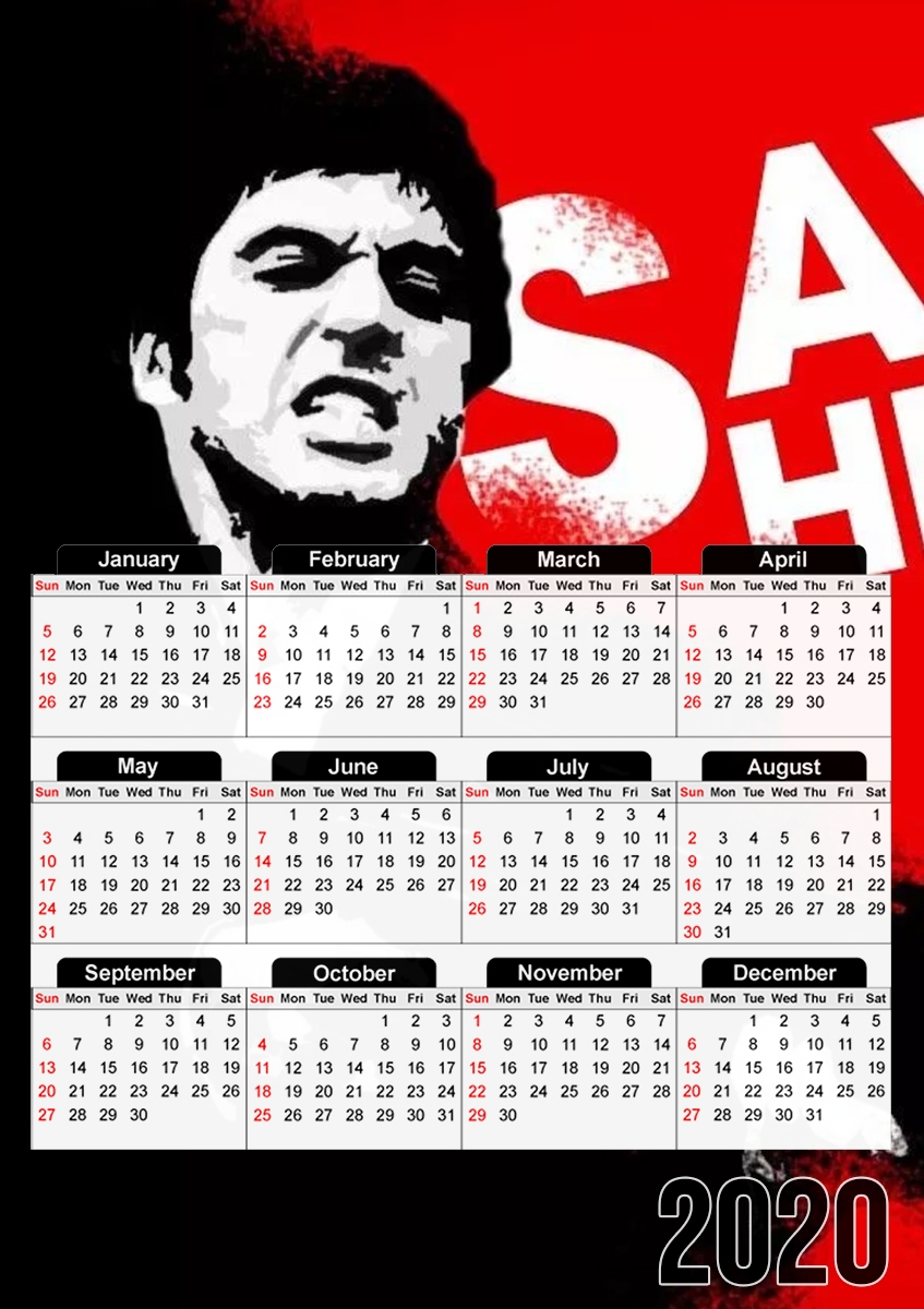  Al Pacino Say hello to my friend para A3 Photo Calendar 30x43cm