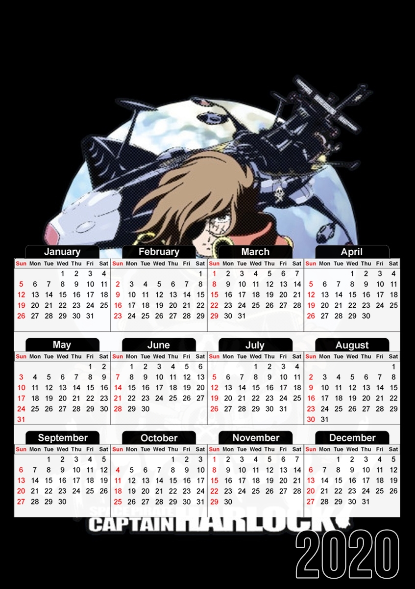  Space Pirate - Captain Harlock para A3 Photo Calendar 30x43cm