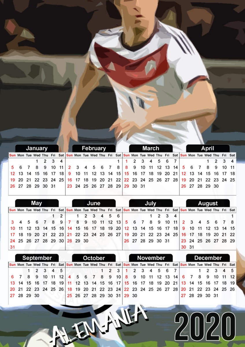  Alemania foot 2014 para A3 Photo Calendar 30x43cm