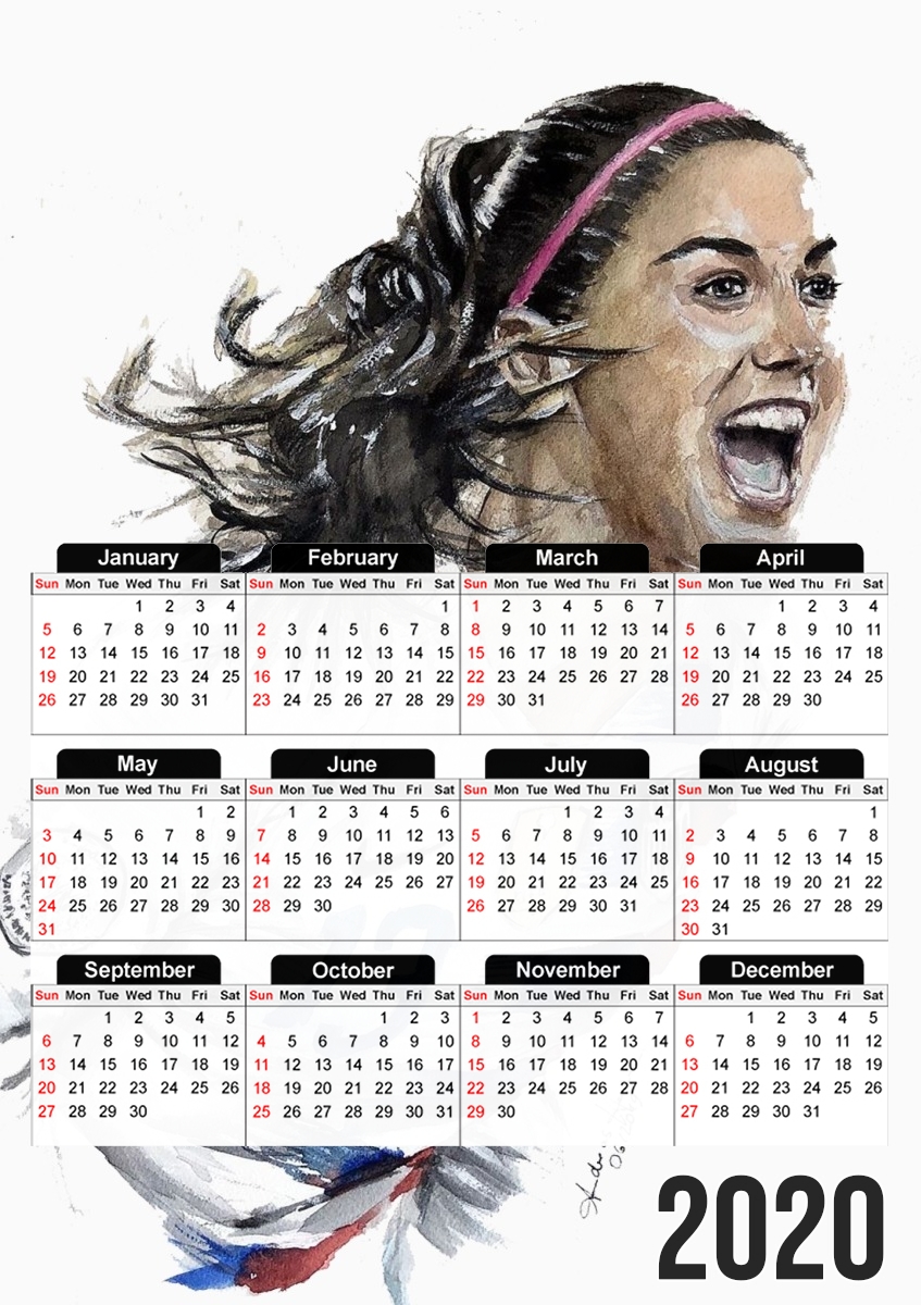  Alex Morgan Usa Art para A3 Photo Calendar 30x43cm