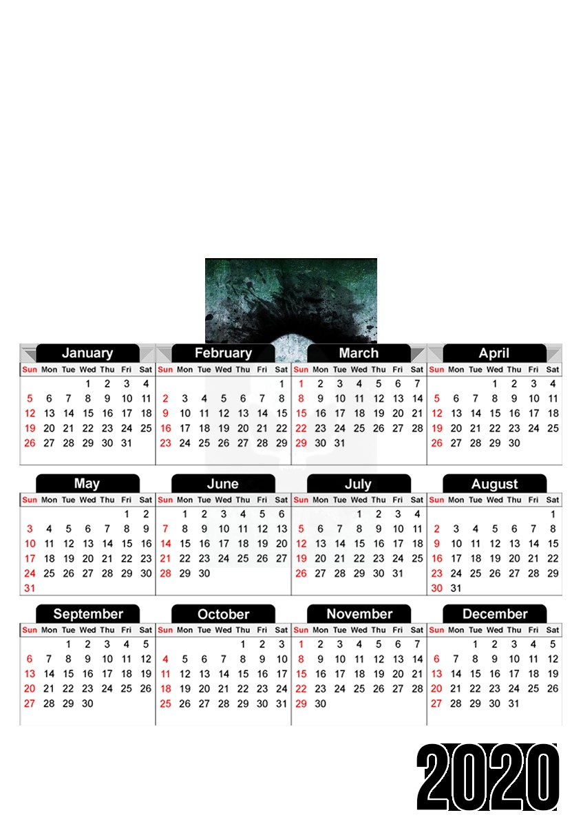  Skull alien para A3 Photo Calendar 30x43cm