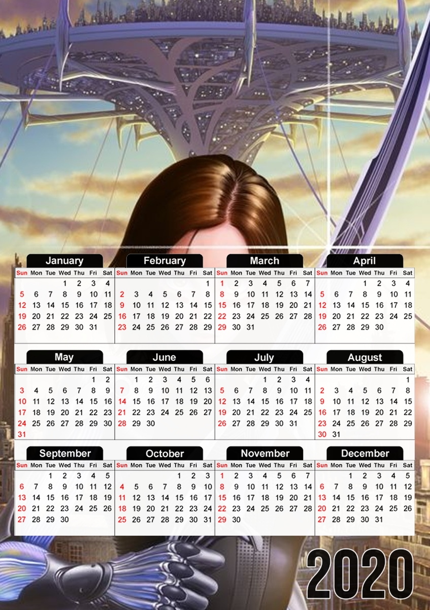  Alita Serious And Angry para A3 Photo Calendar 30x43cm