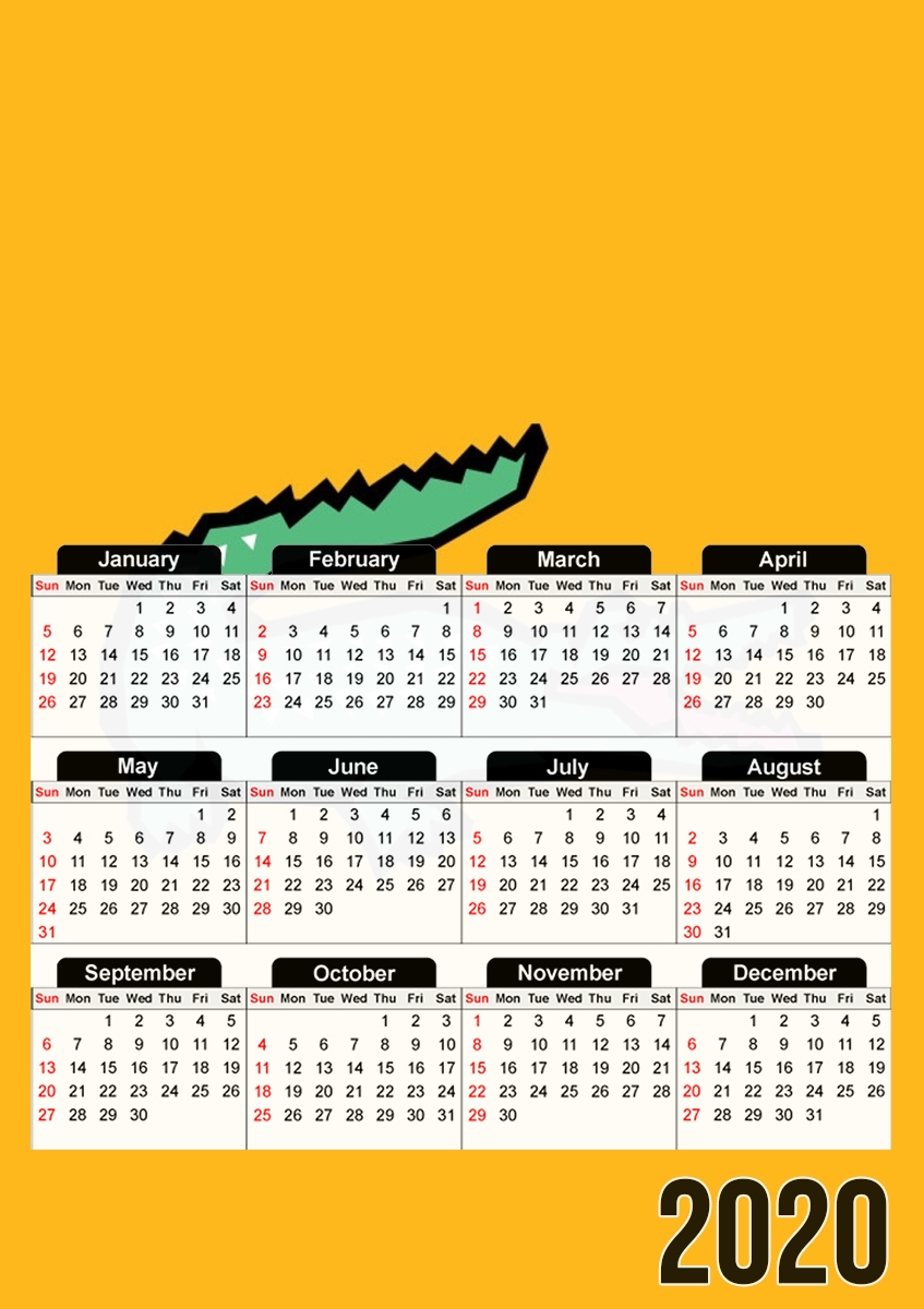  alligator crocodile lacoste para A3 Photo Calendar 30x43cm