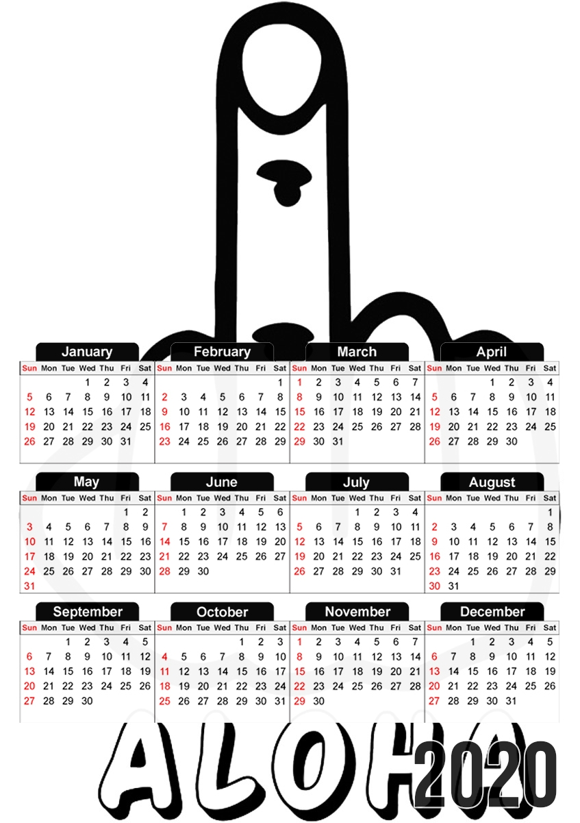  Aloha Locke & Key para A3 Photo Calendar 30x43cm