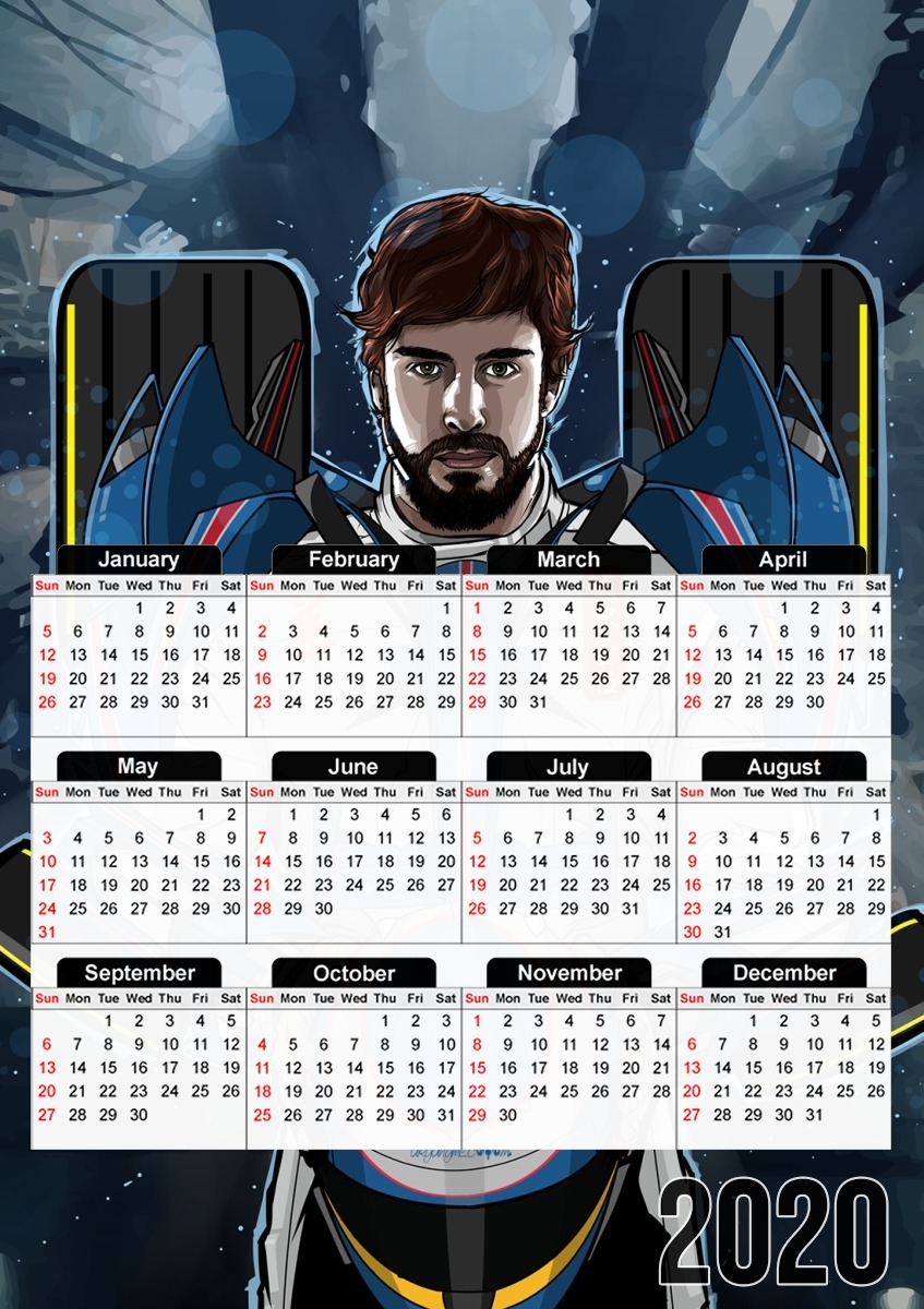  Alonso mechformer  racing driver  para A3 Photo Calendar 30x43cm