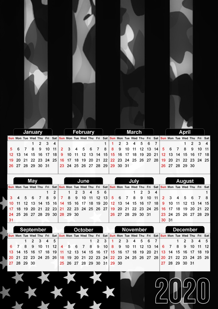  American Camouflage para A3 Photo Calendar 30x43cm