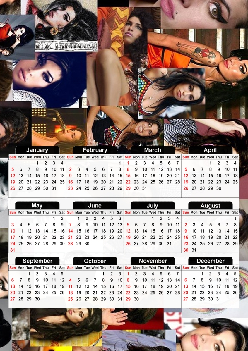  Amy winehouse para A3 Photo Calendar 30x43cm