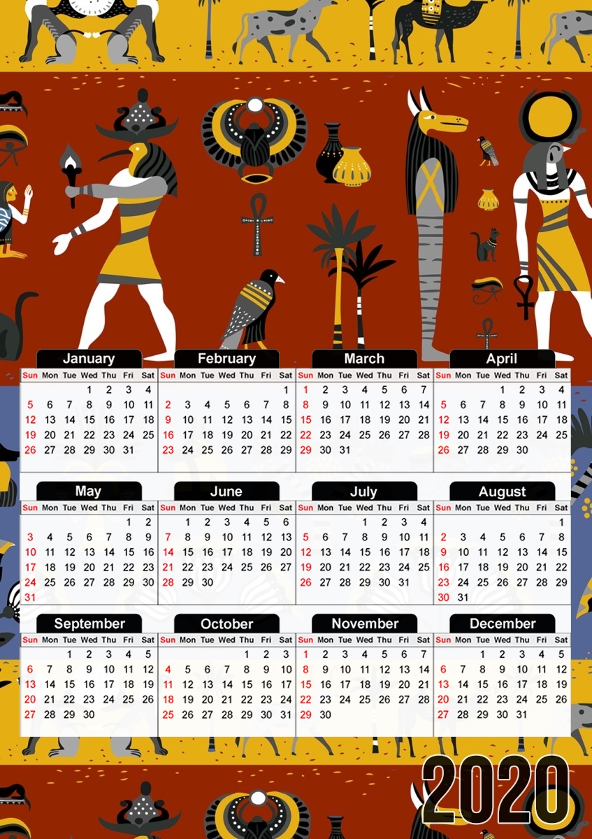  Ancient egyptian religion seamless pattern para A3 Photo Calendar 30x43cm