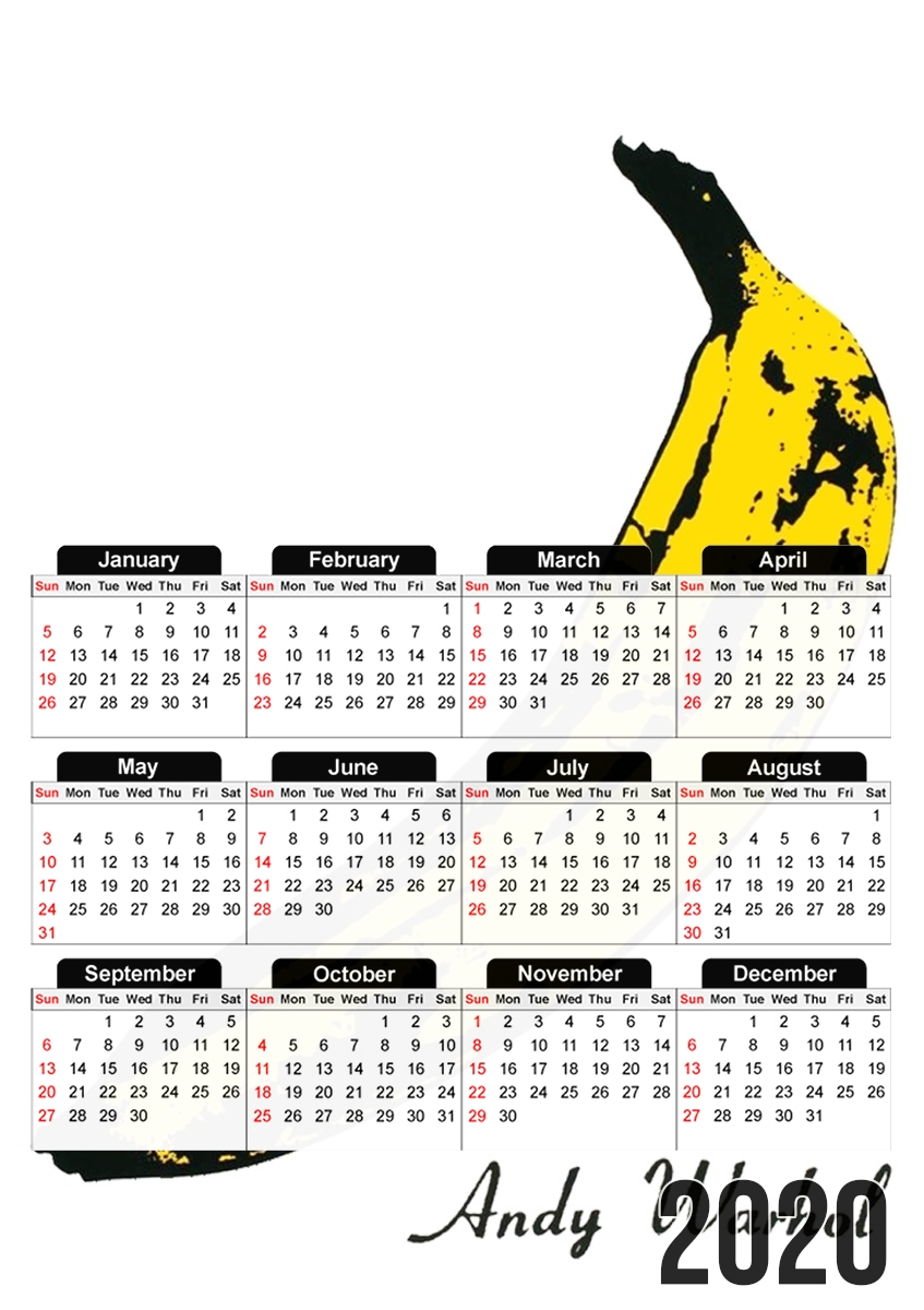  Andy Warhol Banana para A3 Photo Calendar 30x43cm