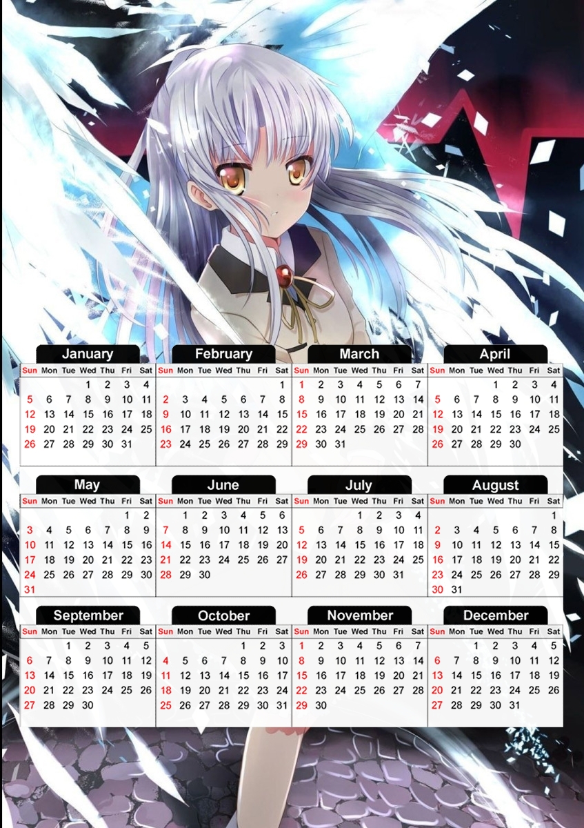  angel Beats para A3 Photo Calendar 30x43cm