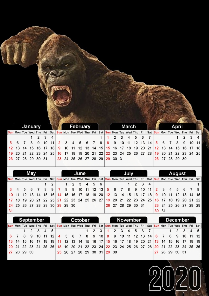  Angry Gorilla para A3 Photo Calendar 30x43cm