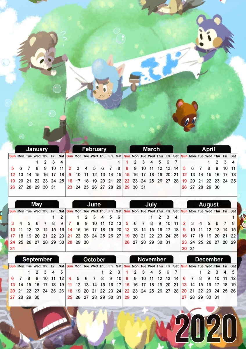  Animal Crossing Artwork Fan para A3 Photo Calendar 30x43cm