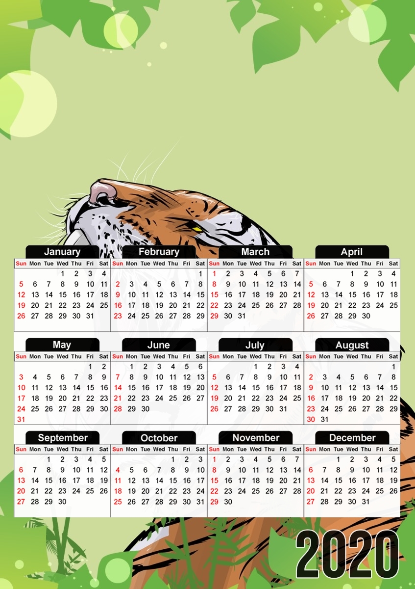  Animals Collection: Tiger  para A3 Photo Calendar 30x43cm